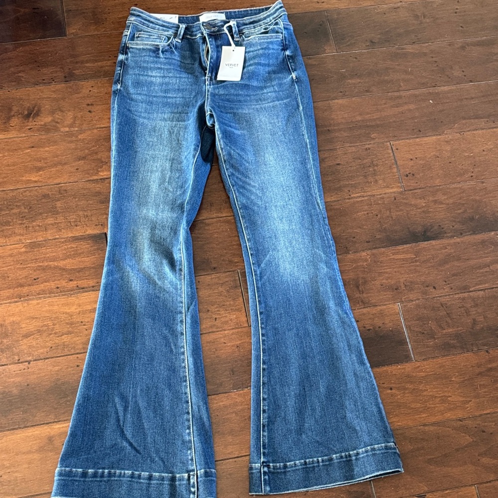Vince Classic Blue Wide Leg Jeans